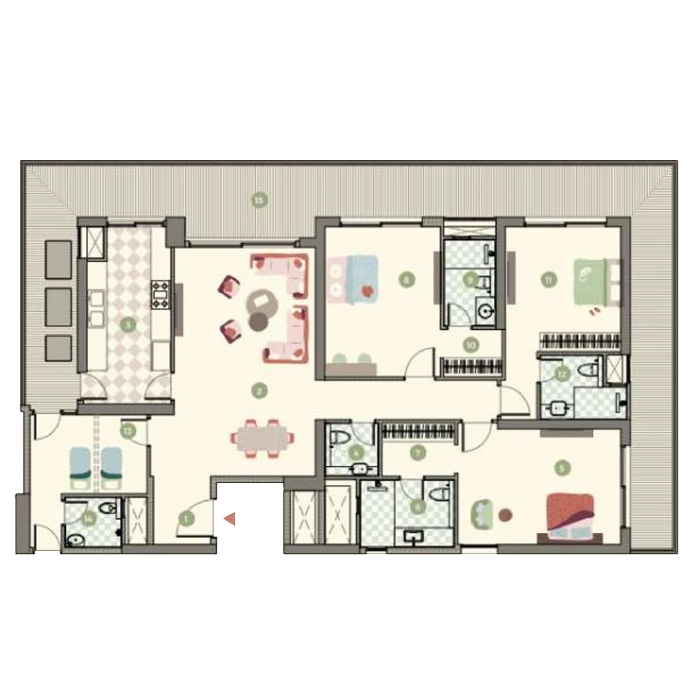 M3M Forestia west  3 BHK Floor Plan